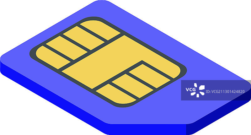 GSM SIM卡图标2.5D风格图片素材