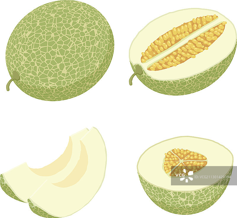 甜瓜图标2.5D风格图片素材