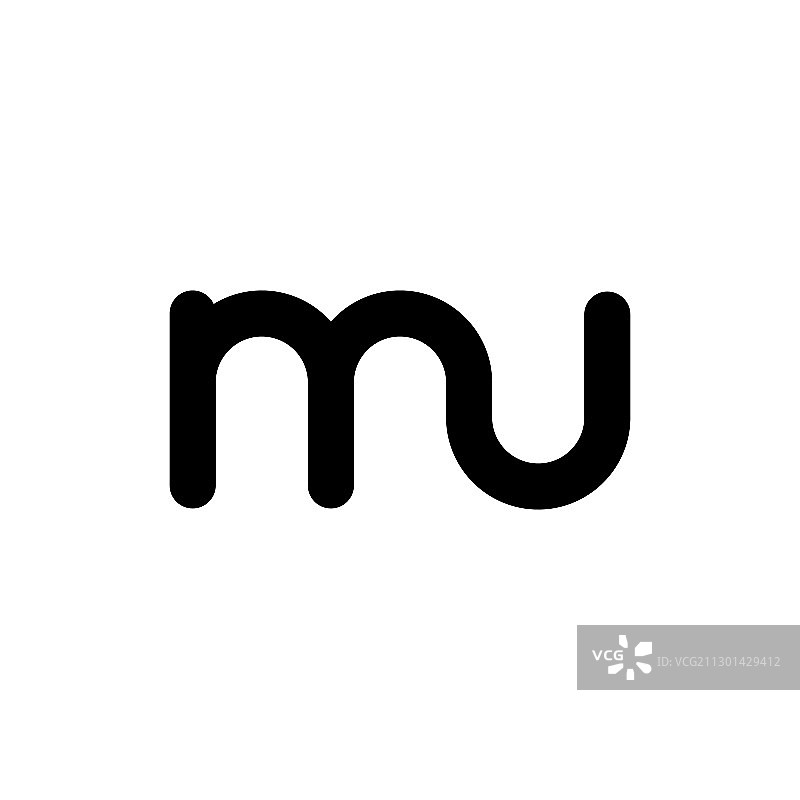 黑白字母MU首字母Logo图标图片素材