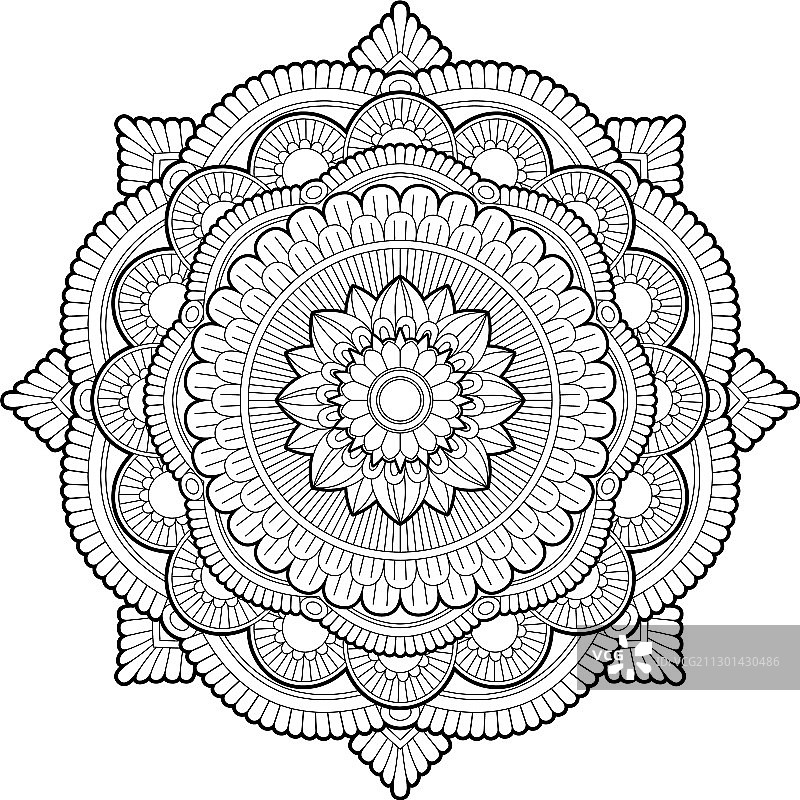 禅绕画曼陀罗花卉设计填色书3-23图片素材