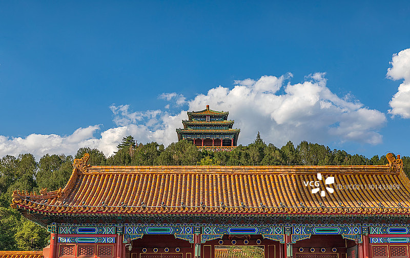 白昼北京市景山公园万春亭中国历史传统文化著名旅游目的地图片素材