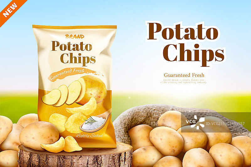 盐味洋芋片形象广告图片素材