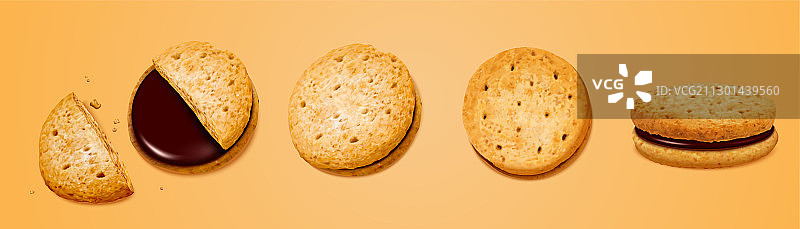 巧克力夹心饼干创意设计元素图片素材