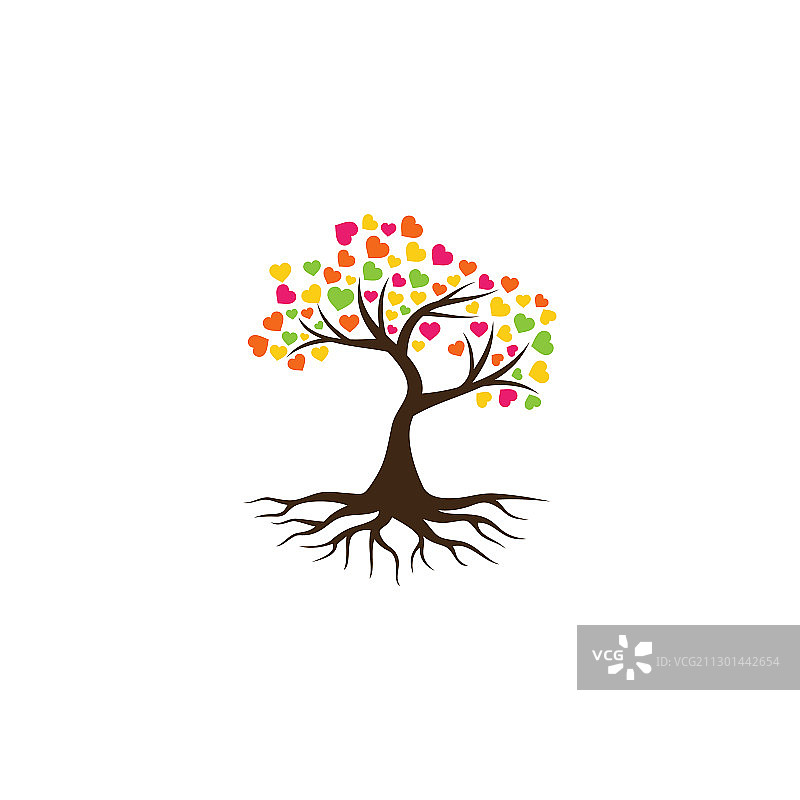 摘要树标志设计绿树和树叶图片素材