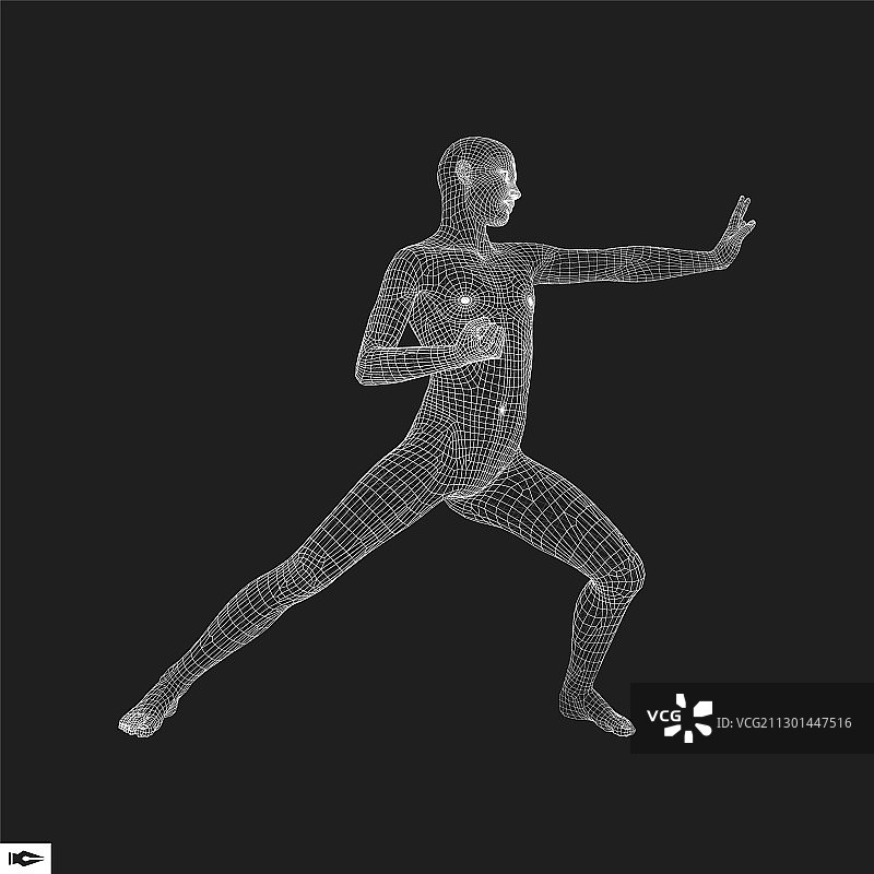 3D格斗模型男人体运动符号图片素材