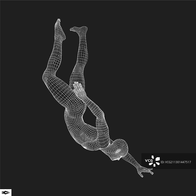 漂浮在空中的男人3D模型图片素材