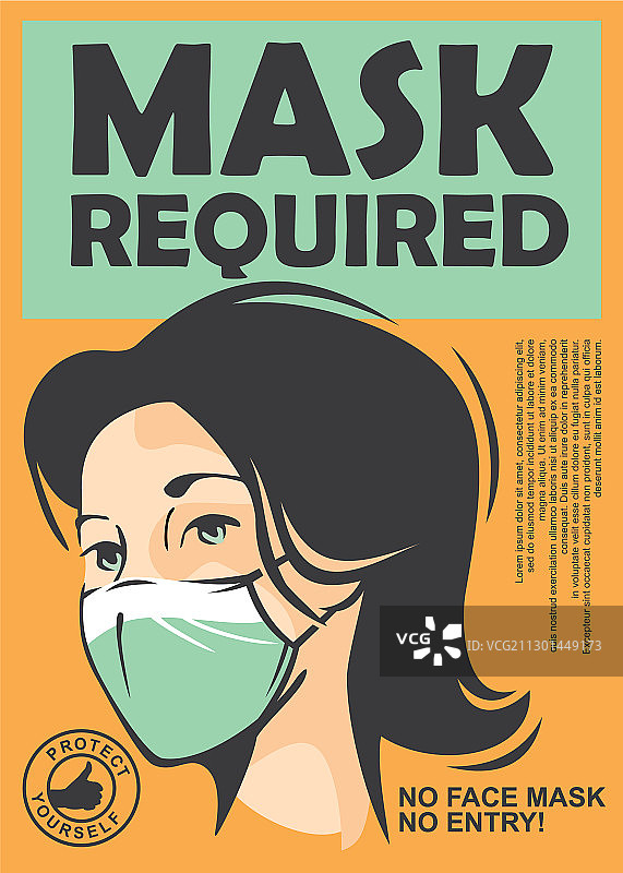 口罩需要警告标志图片素材