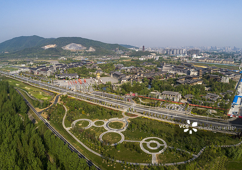 襄阳唐城景区影视城仿唐风格建筑风光图片素材