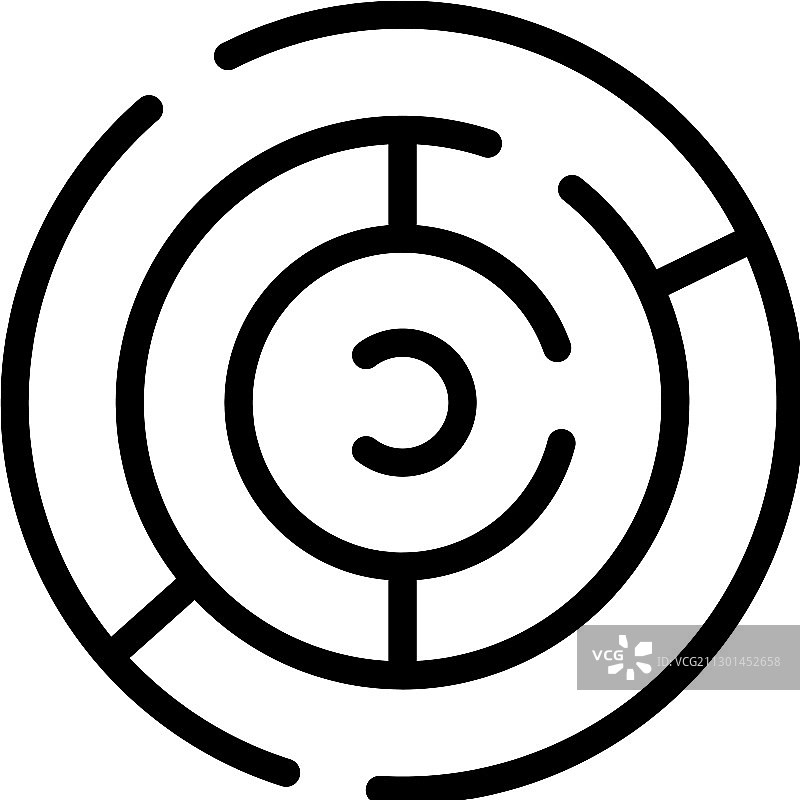 圆形迷宫图标轮廓图片素材