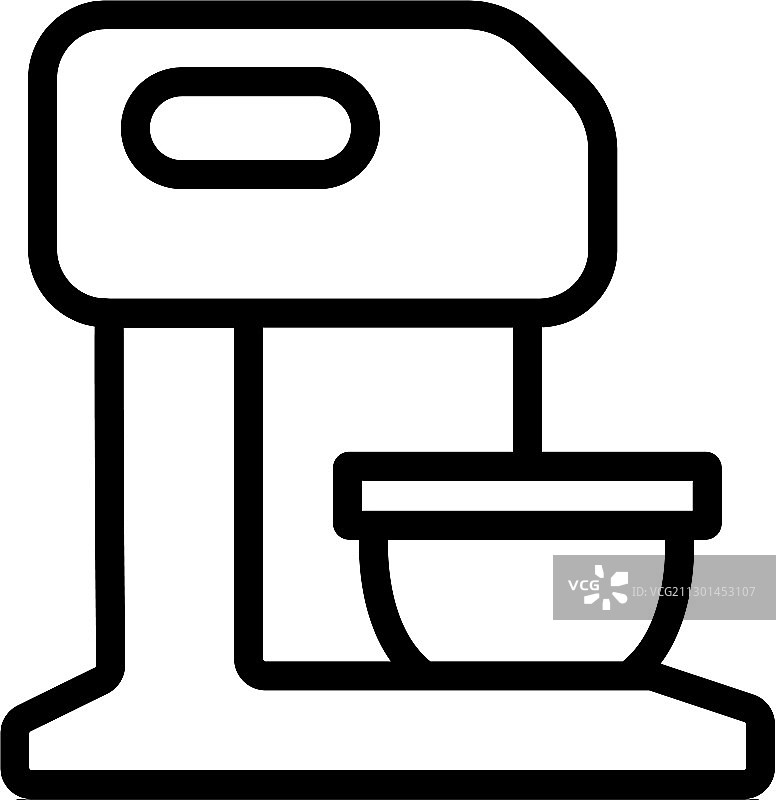带宽碗的固定搅拌机图标图片素材