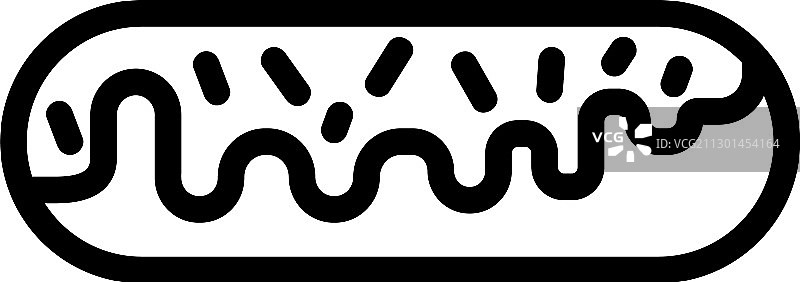 椰子糖霜甜甜圈侧视图轮廓图标图片素材