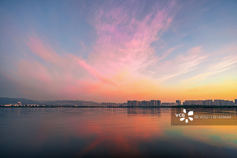 太原晋阳湖之晨图片素材