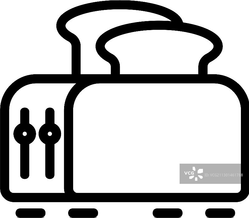 自动烤面包机及烤好的面包片图片素材