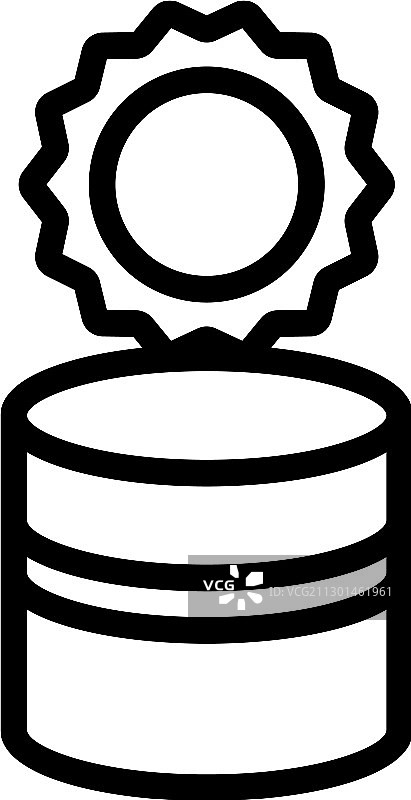 开启铜罐头的轮廓图标图片素材