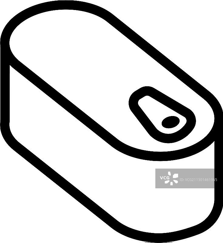 椭圆形锡罐图标轮廓图片素材