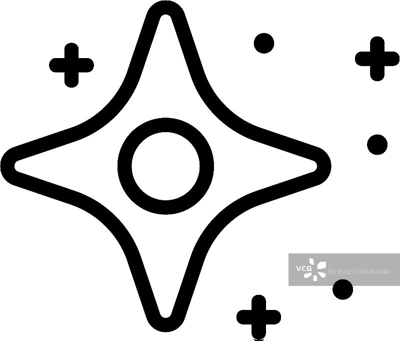 带圆圈的闪烁四角星图片素材