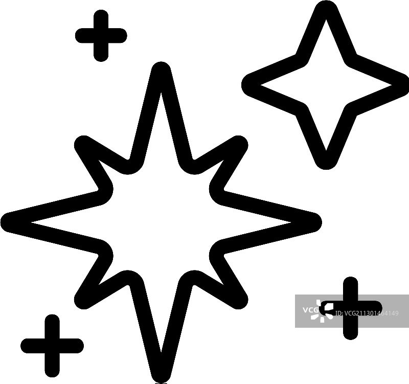 星星闪光效果图标轮廓图片素材