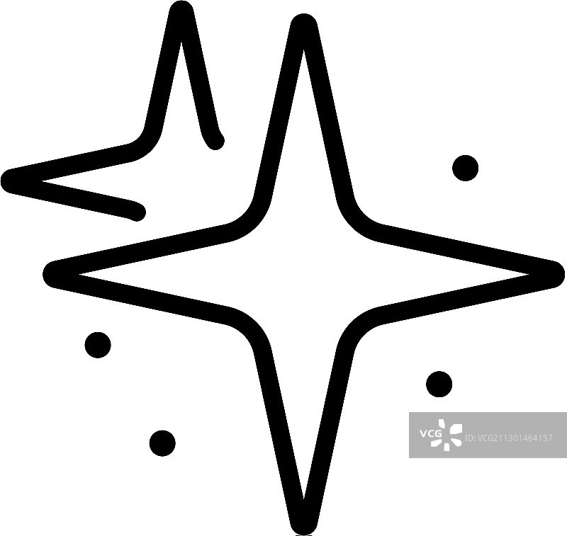 四角星光晕轮廓图标图片素材