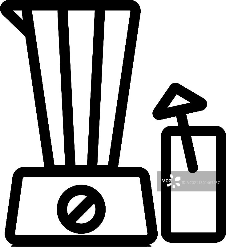 冰沙鸡尾酒搅拌机轮廓图标图片素材