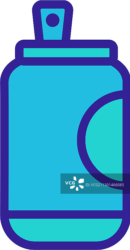 带开启器轮廓的可乐饮料罐图标图片素材