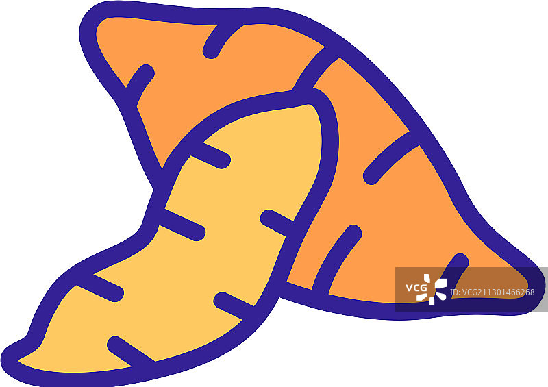 两个红薯图标描边图片素材