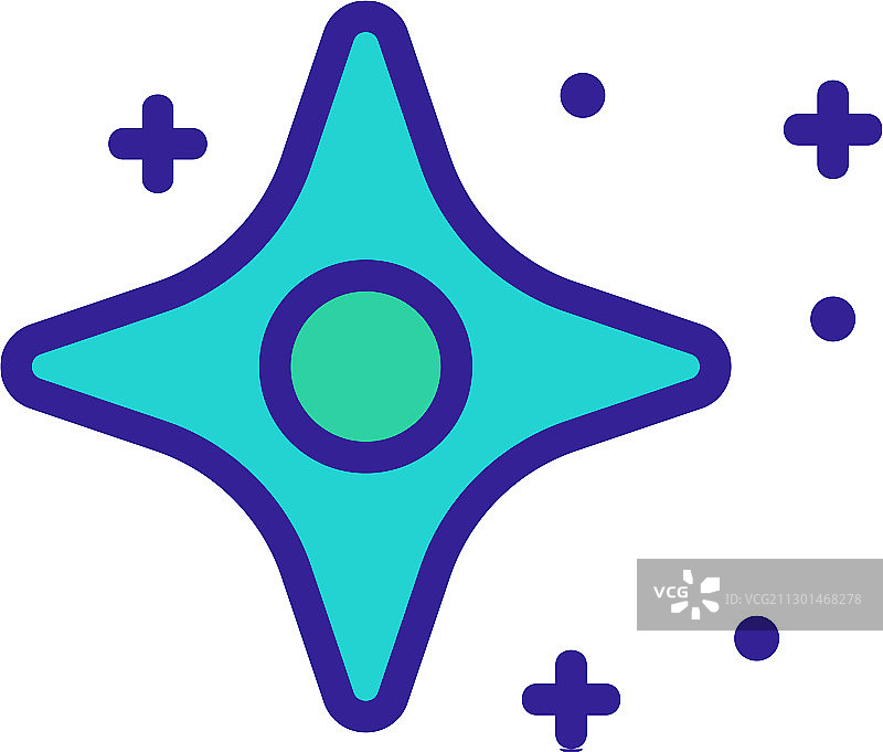 带圆圈的闪烁四角星图片素材