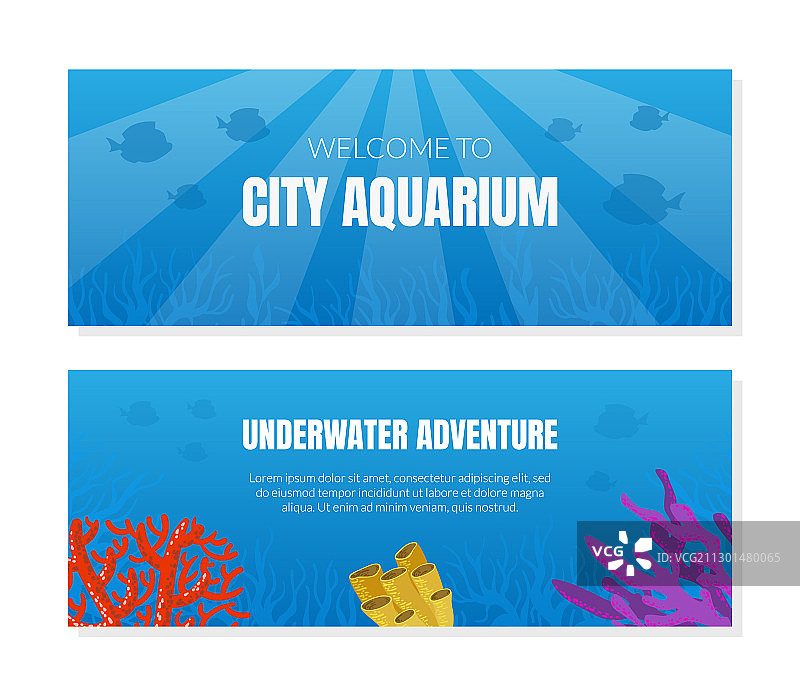 欢迎来到城市水族馆banner模板图片素材