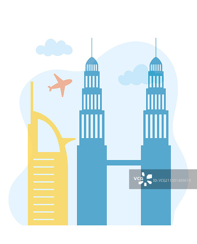 吉隆坡双子塔城市天际线图片素材