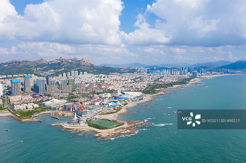青岛海岸线城市风光图片素材