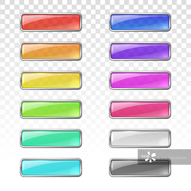 带金属框架的彩色玻璃按钮图片素材