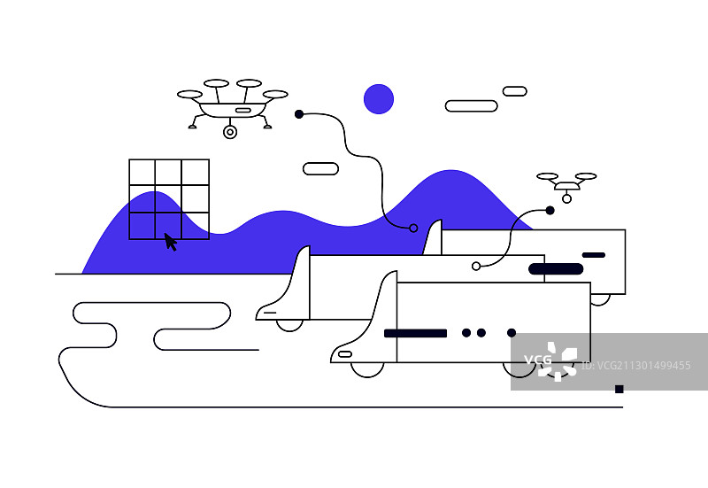 自动驾驶卡车概念图片素材