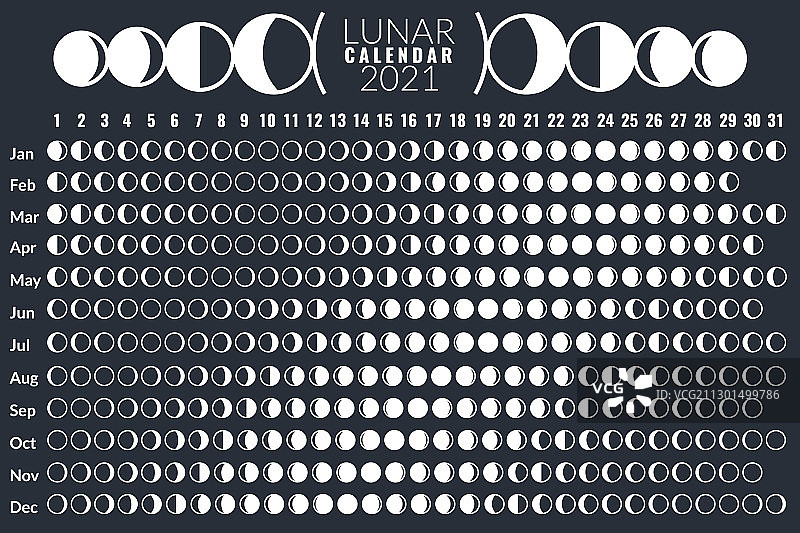 2021年月相海报日历图片素材