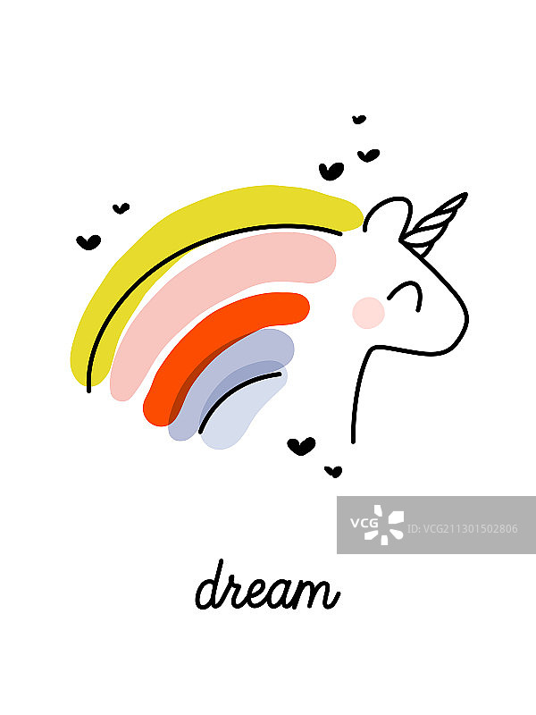 彩虹发色欢乐独角兽图片素材