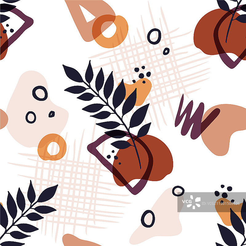 无缝手绘植物异域图案图片素材