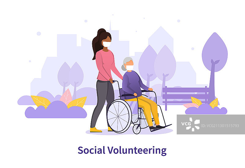 疫情期间的社会志愿服务概念图片素材