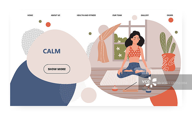 莲花坐姿的瑜伽女孩图片素材