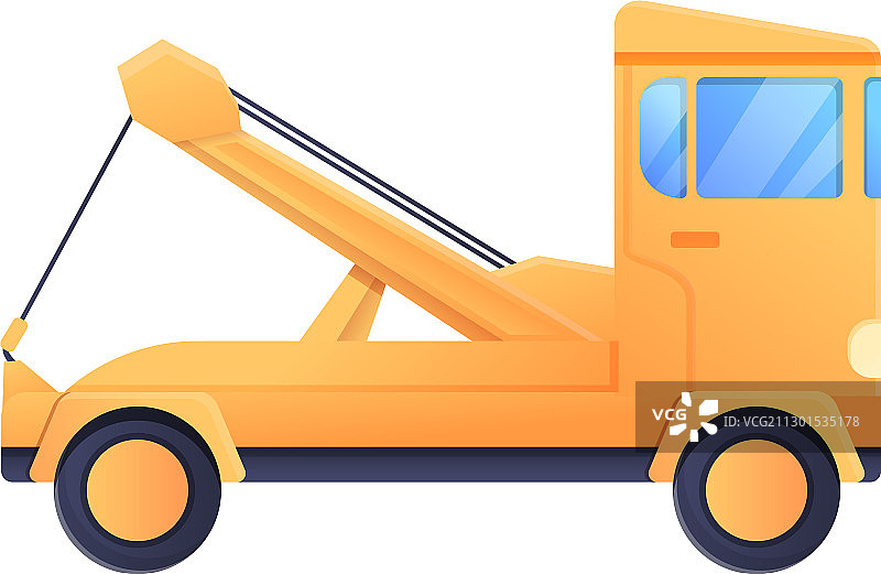 卡通风格的起重拖车图标图片素材