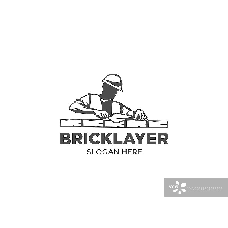 砌砖工人标志图片素材