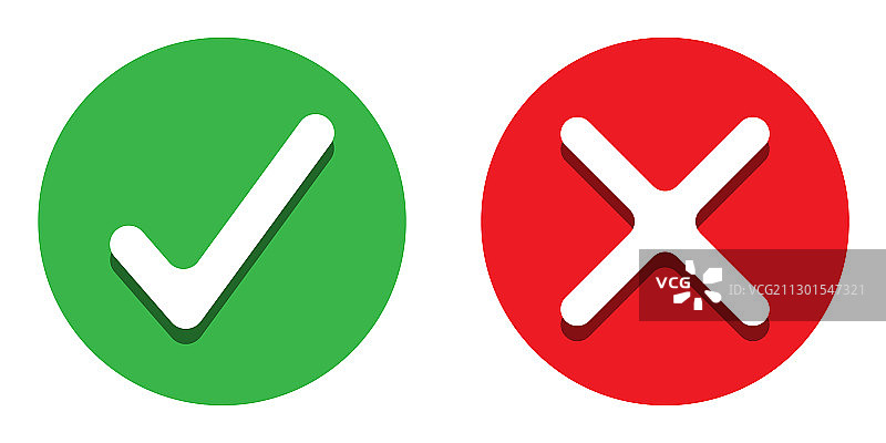 是或否彩色图标图片素材