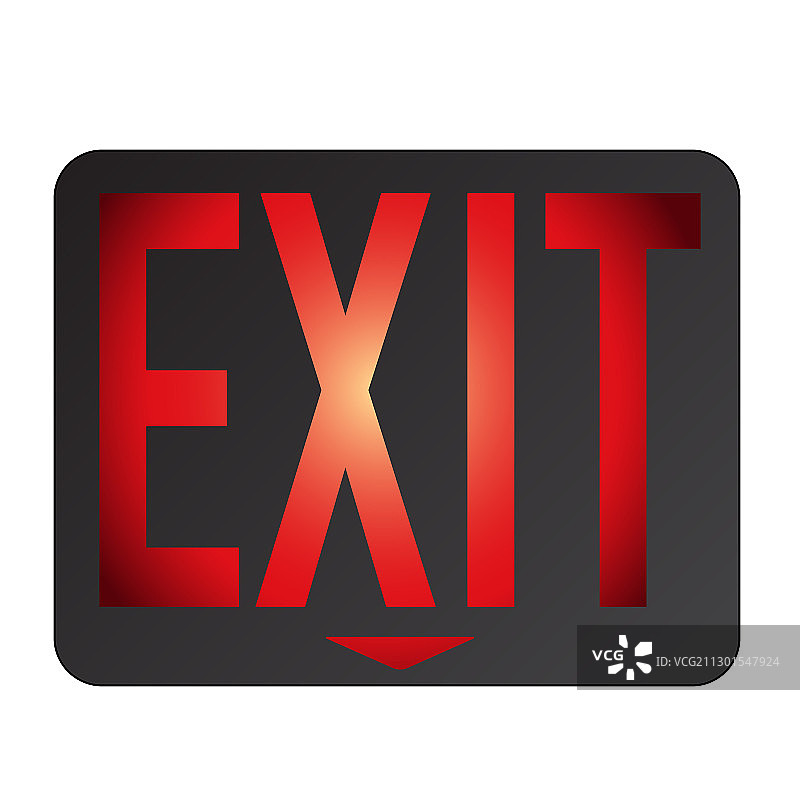 紧急出口标志，红白背景灯图片素材