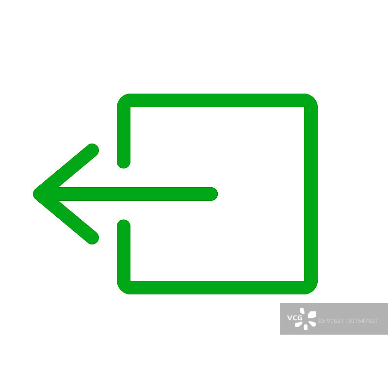 白色背景上的绿色紧急出口标志图片素材