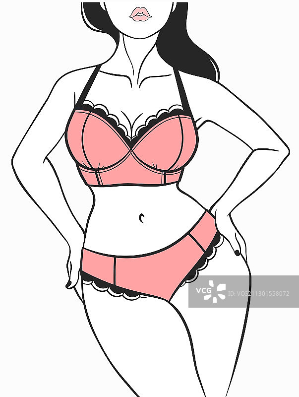穿着内衣的漂亮女人图片素材