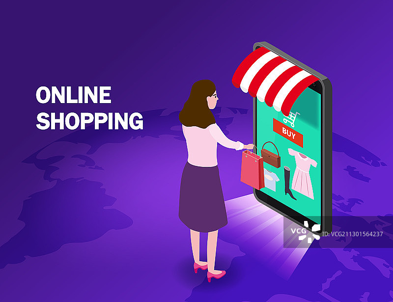 网购年轻女性角色图片素材