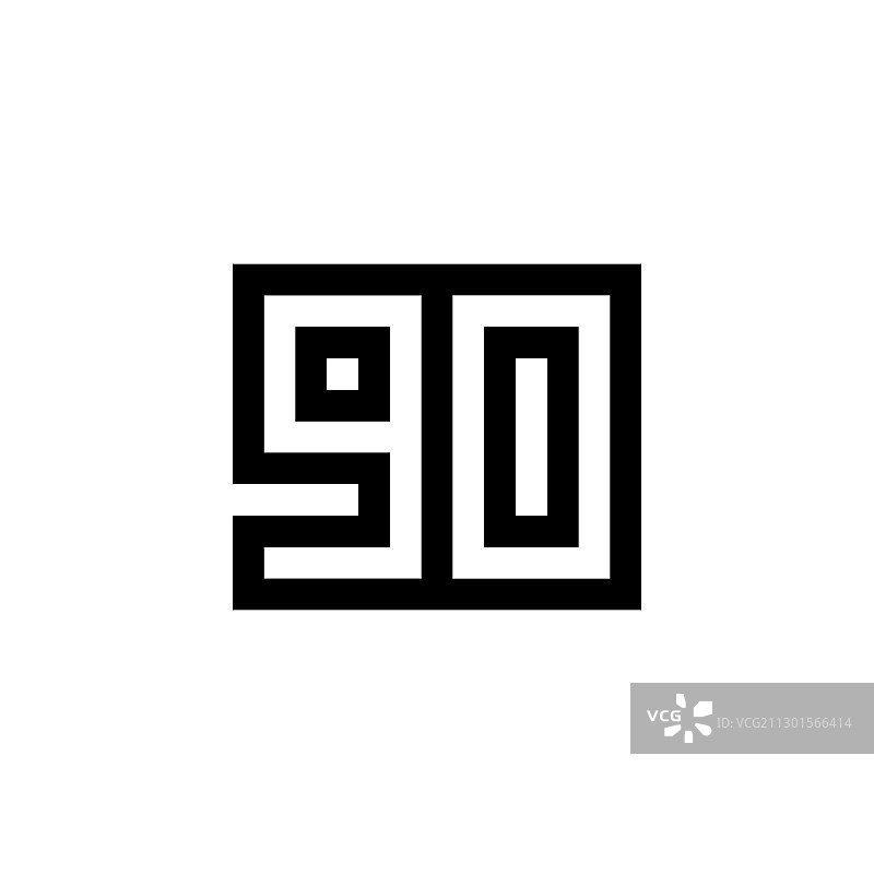 数字90黑白图标设计图片素材
