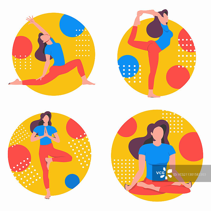 居家线上运动瑜伽训练图片素材