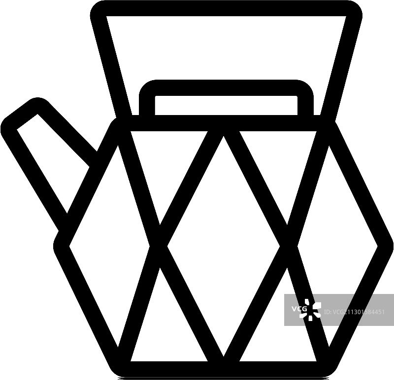 钻石形茶壶轮廓图标图片素材