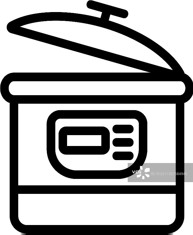 开启式多功能电饭煲图标轮廓图片素材