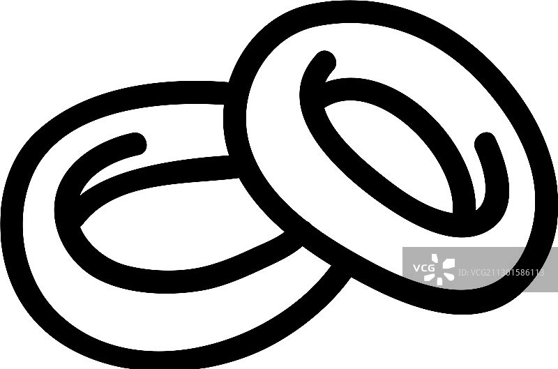 两个普通发圈轮廓图标图片素材