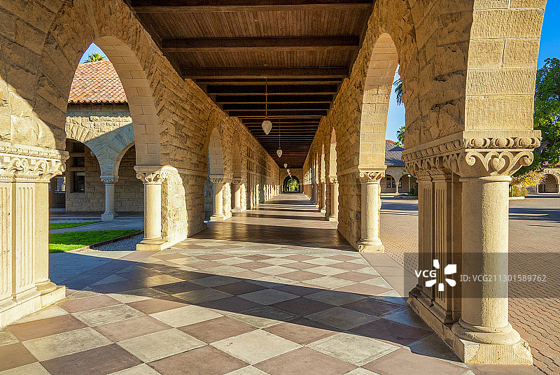 美国加利福尼亚帕罗奥多，斯坦福大学校园图片素材