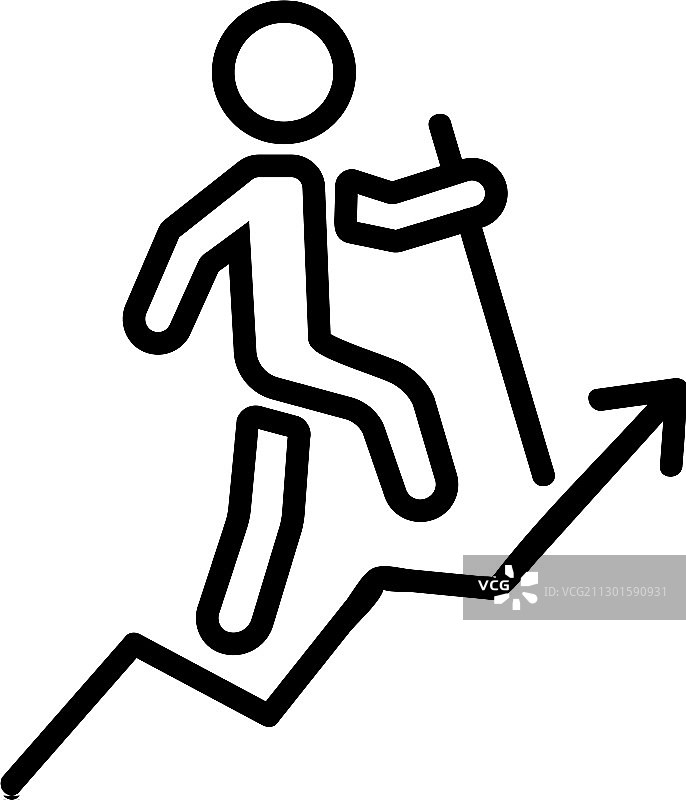 男人攀登职业阶梯图标轮廓图片素材